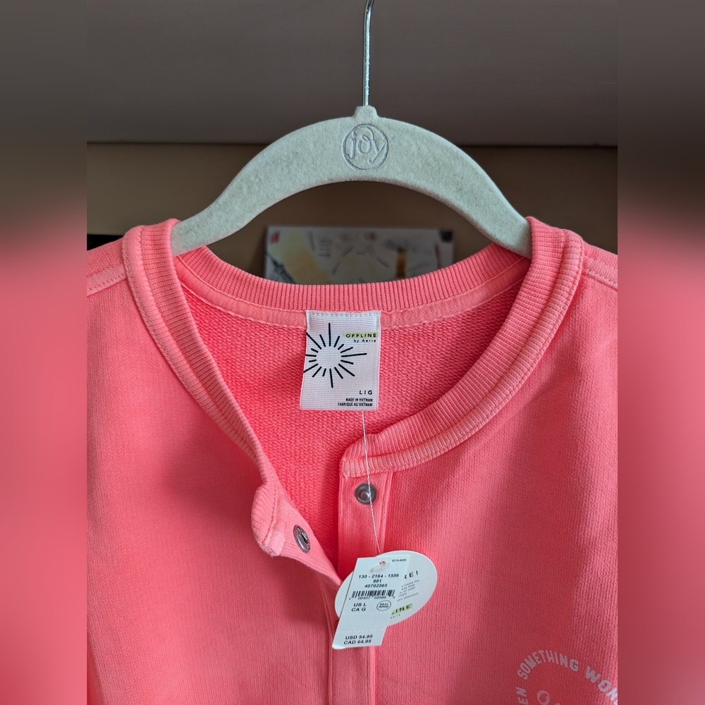 Offline By Aerie Throwback Snap Fleece Crewneck Sweatshirt - Picture 3 of 4